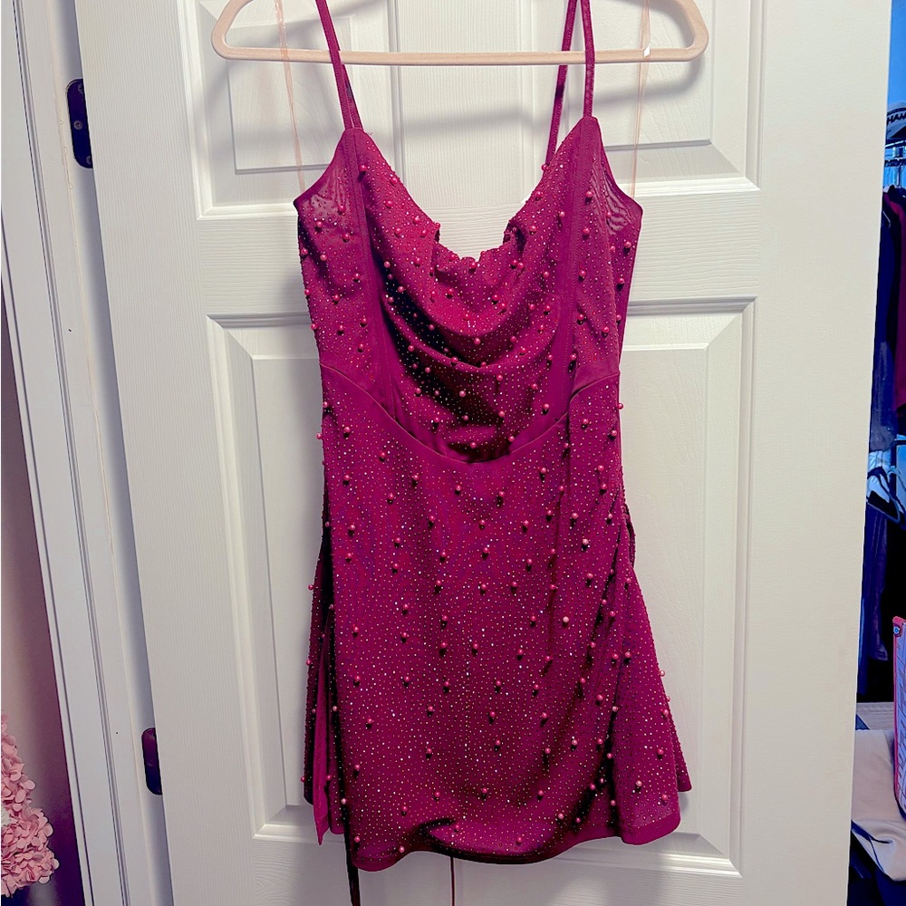 Purple Rhinestone Dress